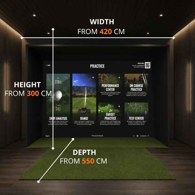 Minimum room dimensions for a home golf simulator